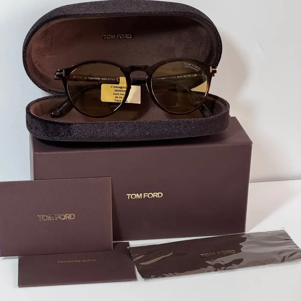 Tom Ford Aurele FT0904 52N Dark Havana Photochromic Sunglasses Men woman unisex